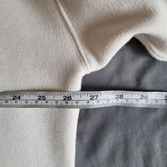 J.Crew Womens XXL Heritage Fleece Cropped Sweatshirt Ivory Gold Buttons Preppy - Picture 5 of 7